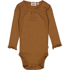 Wheat Body Rib Lace LS - Caramel